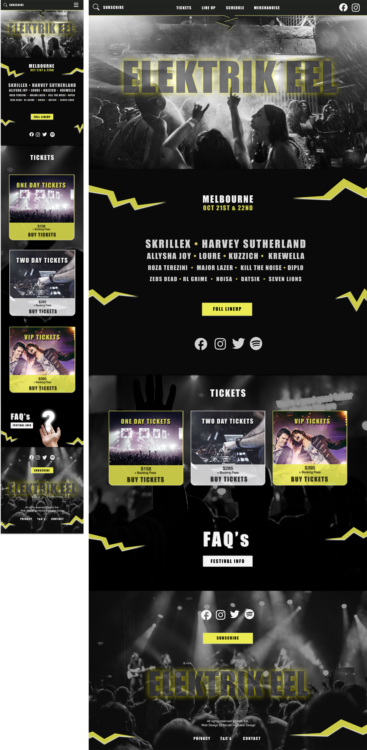 Elektrik Eel - Design high fidelity design of elektik eel website<br />