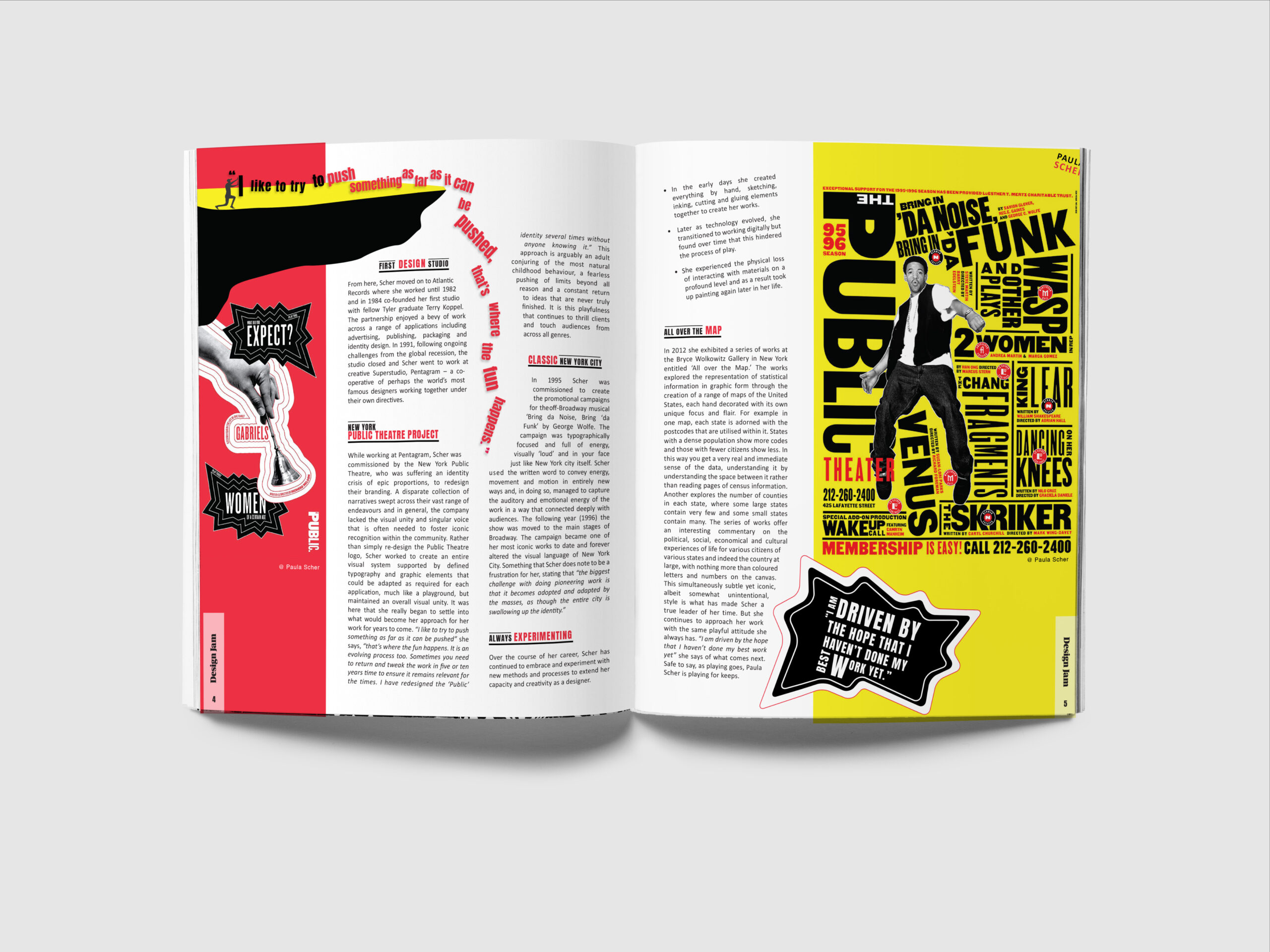 Paula_Scher_Mockup_Spread2 magazine article about Paula Scher
