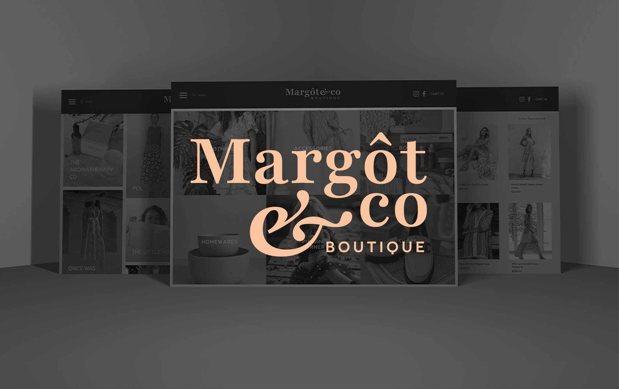 Picture of Margot and Co website with Margot and Co logo over the top